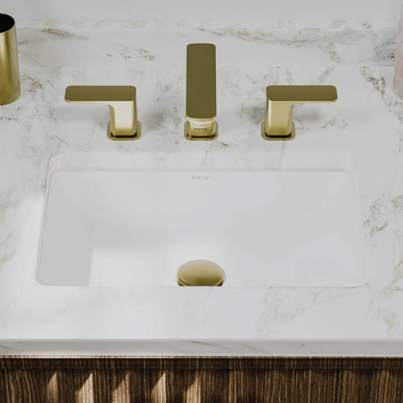 Karran Valera 18" Rectangular Undermount Vitreous China Bathroom Sink in White