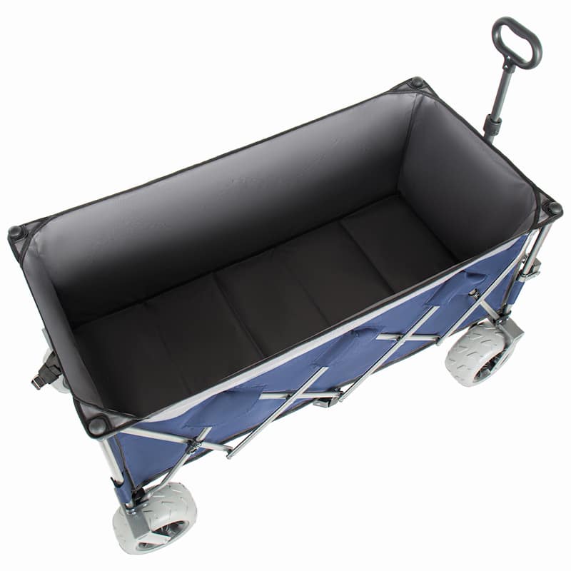 52"Extended Heavy-Duty Foldable Utility Wagon, 560lbs, Ultra-Stable Frame, 1:6 Space-Saving Fold, Portable and Collapsible