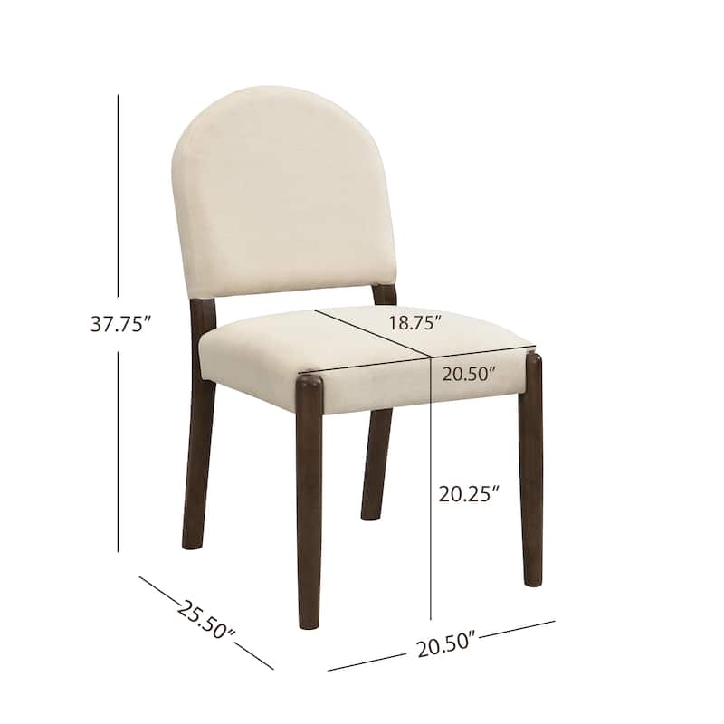 Christopher Knight Home - Mid-Century Upholstered Armless Dining Side Chairs with Rubber Wood Frame (Set of 2)