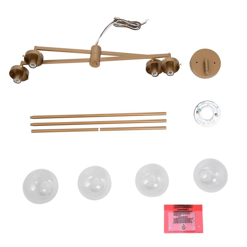 Mid-Century Modern Sputnik Semi Flush Mount Ceiling Light Globe Adjustable Chandelier