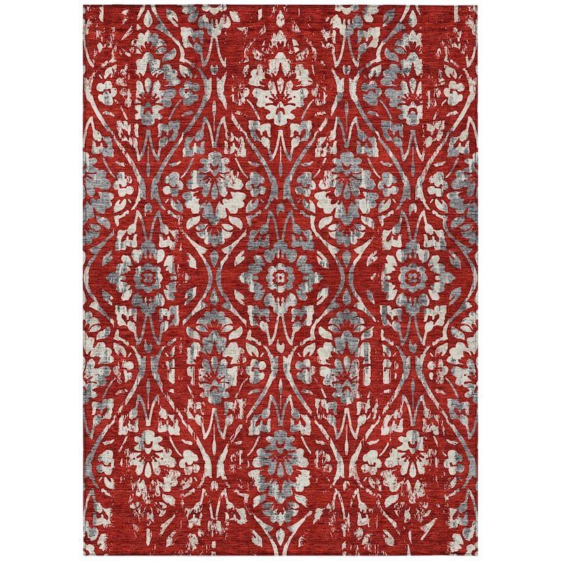 Machine Washable Indoor/ Outdoor Chantille Traditional Distressed Rug