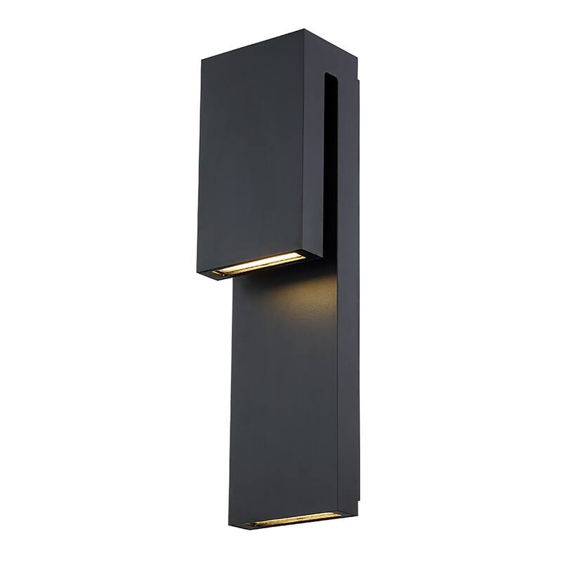Double Down 18in LED Indoor or Outdoor Wall Light 3000K in Black - 18-inch