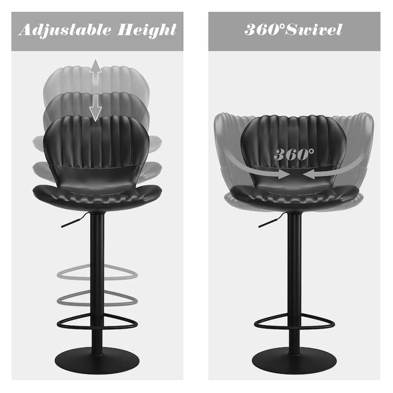 Swivel Barstools, Kitchen Counter Height Bar Chairs with Armrest and Back for Bar