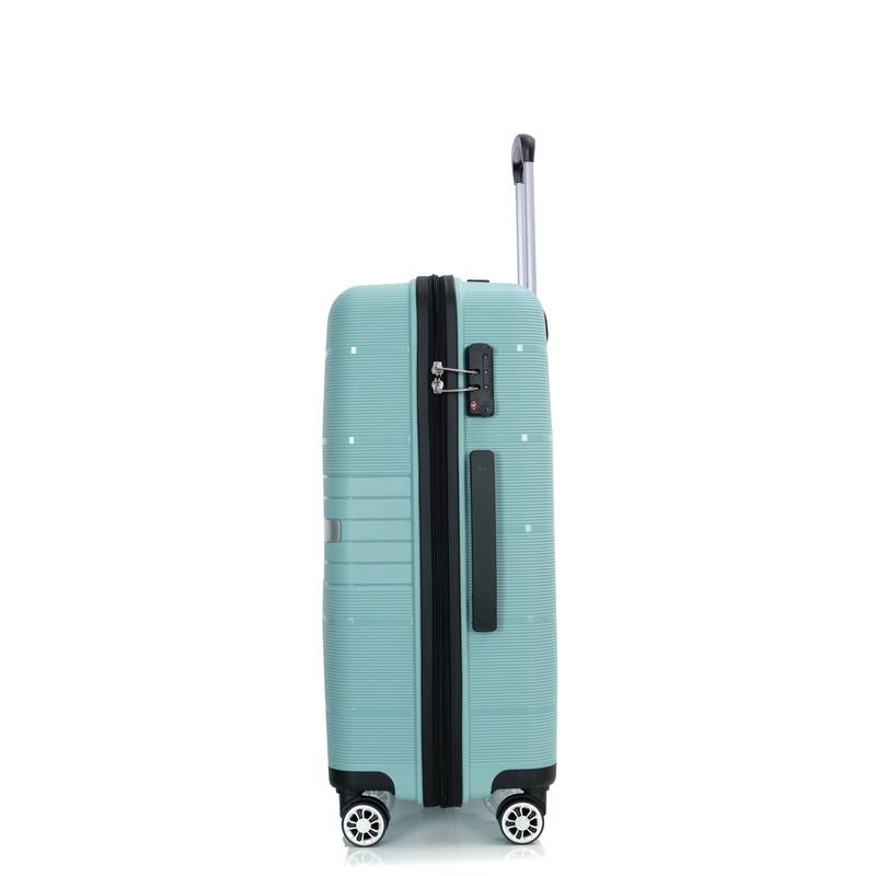 3-Piece, Hard-shell Luggage, Lightweight Luggage with TSA Lock and 2 Swivel Wheels, for Boarding Travel, Light Green