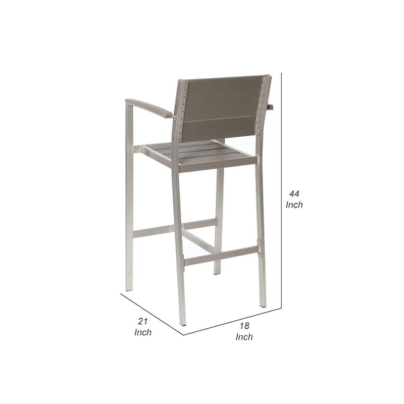 Kylo 18 Inch 4 Piece Outdoor Armchair, Polyresin Backs and Seats, Aluminum
