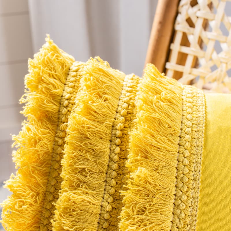 SAFAVIEH Ilmi Boho Fringe Decorative Accent Throw Pillow