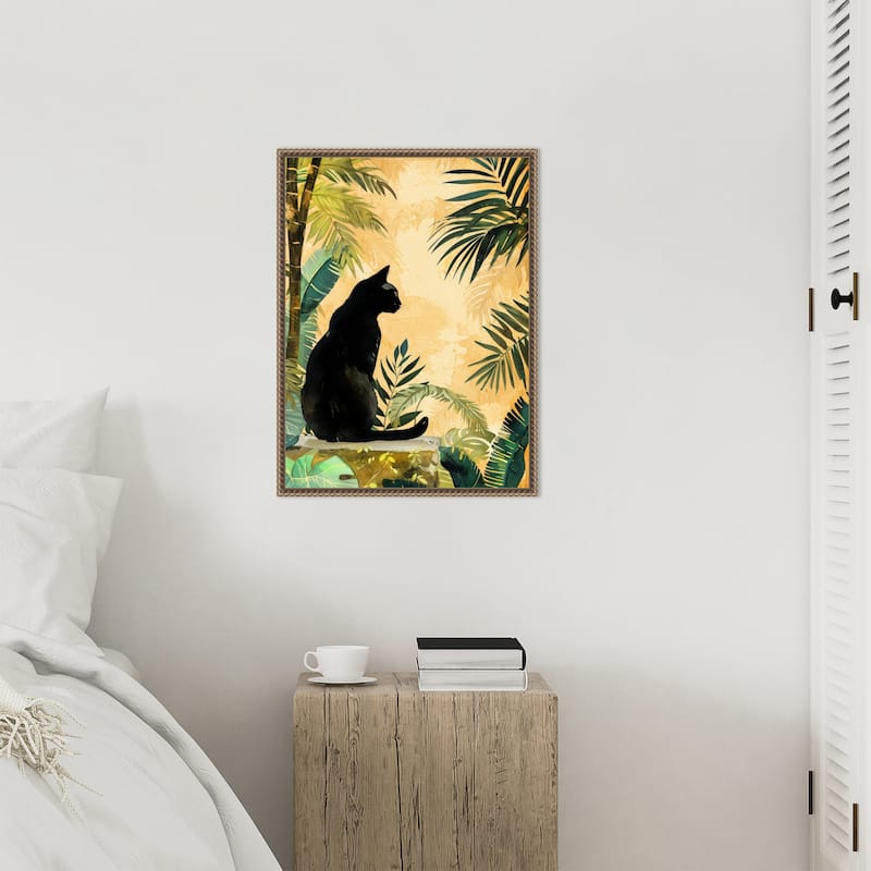 Cats Life Jungle by Justyna Jaszke Framed Canvas Wall Art