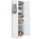 preview thumbnail 9 of 31, Modern Tall Bathroom Cabinet, Freestanding Storage Cabinet with Hooks and Adjustable Shelves, for Bathroom, White
