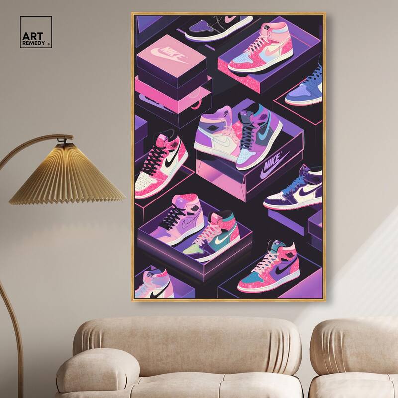 Neon Pastels Sneakers Canvas by Art Remedy