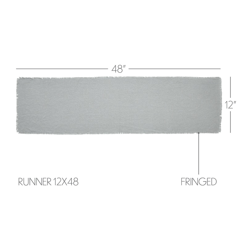 Burlap Dove Grey Runner Fringed