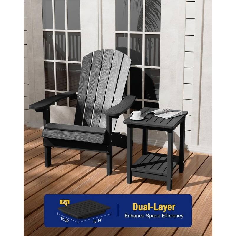 WINSOON HIPS All Weather Table Adirondack Square Side Table