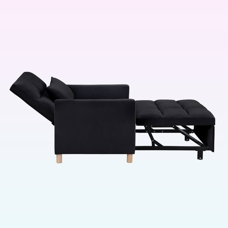 Modern Convertible Sleeper Sofa Chair Bed with Pillow