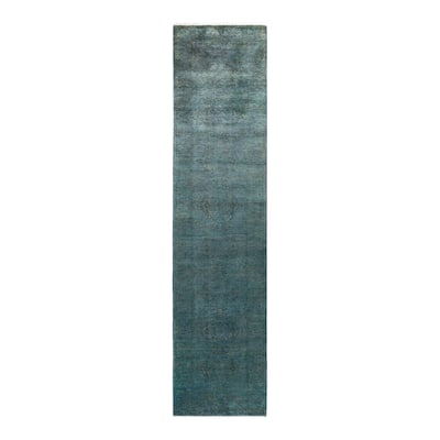 Fine Vibrance, One-of-a-Kind Hand-Knotted Runner Rug - Gray, 2' 8" x 11' 8" - 2' 8" x 11' 8"