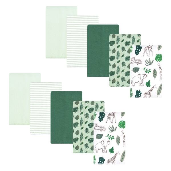 slide 1 of 1, Hudson Baby Flannel Burp Cloth 10pk, Jungle, One Size - Jungle 10 Pack - One Size One Size - Jungle 10 Pack