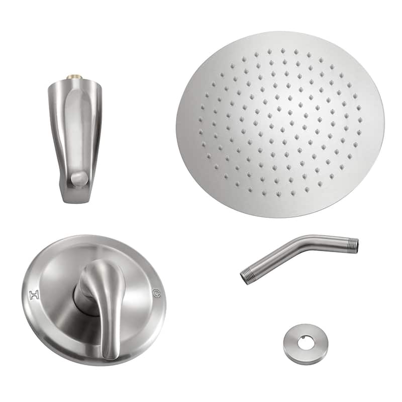 Topcraft 10-Inch Wall Mounted Round Shower System with Rough-in Valve - 10*10
