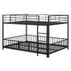 preview thumbnail 18 of 18, Full over Full Size Metal Bunk Bed with Slide and Guardrails,,Industrial Minimalist Metal Bed-Black
