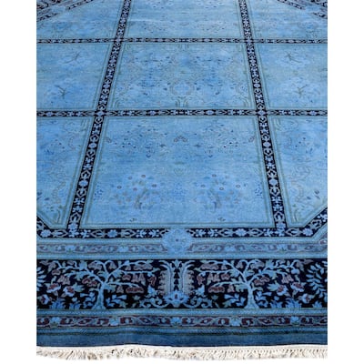 Fine Vibrance, One-of-a-Kind Hand-Knotted Area Rug - Purple, 7' 1" x 7' 1" - 7' 1" x 7' 1"