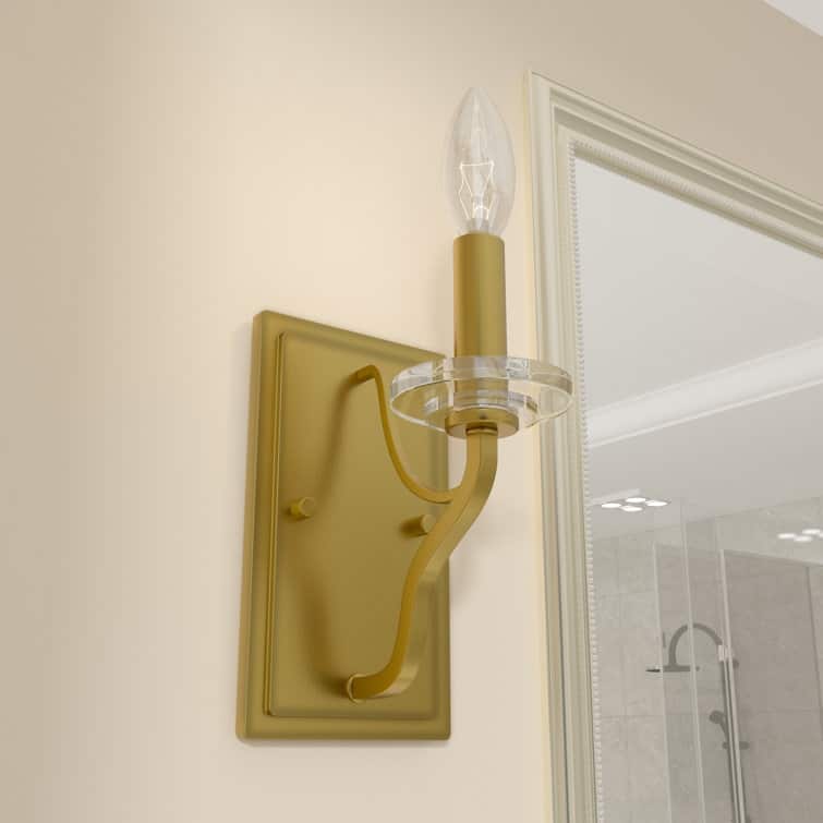 Acroma 1-light Modern Candle Gold Wall Light