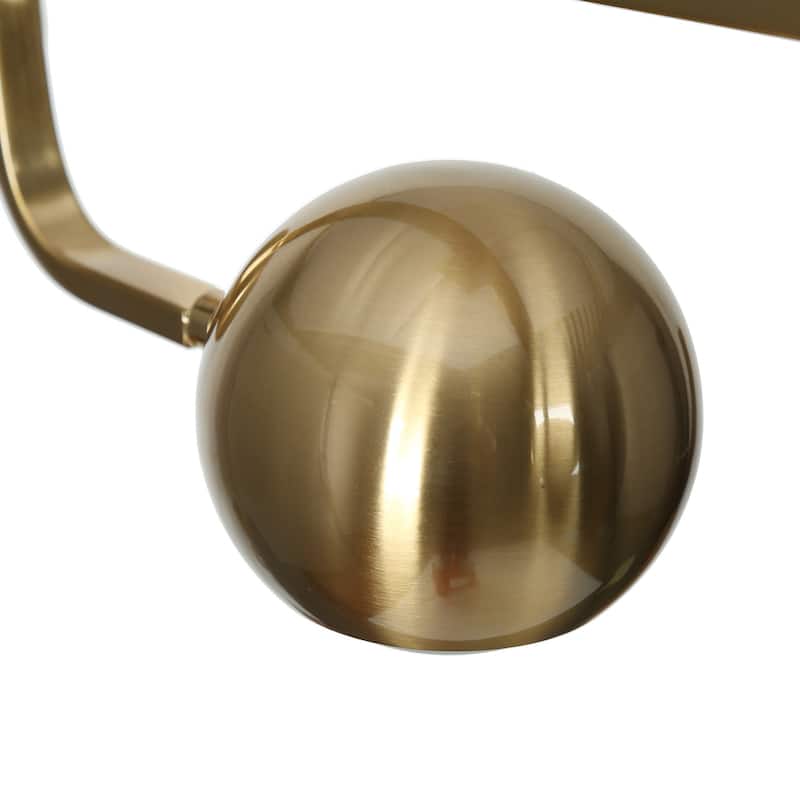 Modern 4-Light 31.5" Gold Brass LED Chandelier Metal Linear Island Lights for Dining Room