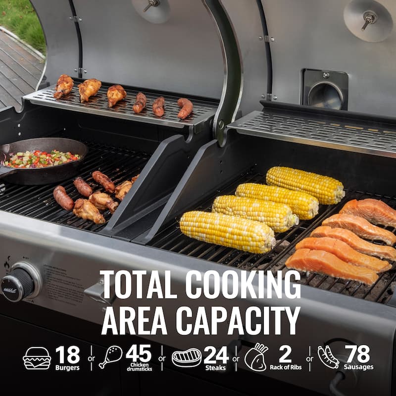 Royal Gourmet 3-Burner Dual Fuel Cabinet Gas and Charcoal Grill Combo