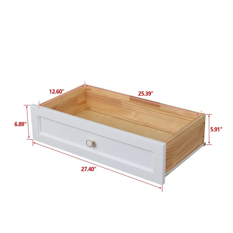 Retro 4-Drawer Dresser, Storage Cabinet with Round Handle, Organizer ...