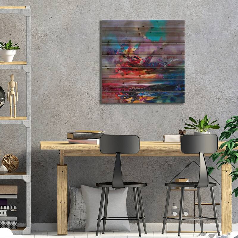 Colour Collision I Print On Wood by Scott Naismith - Multi-Color