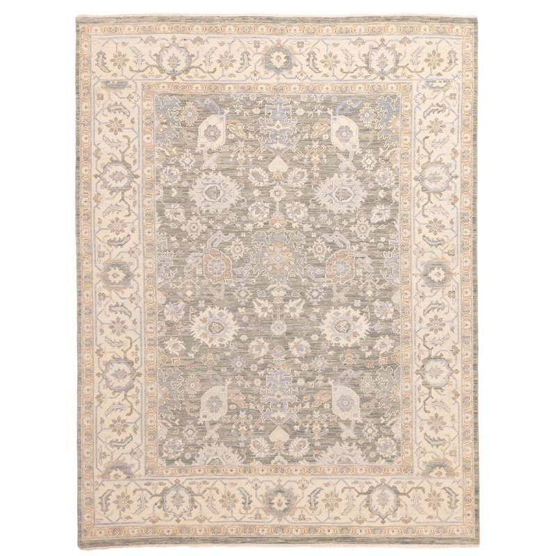 ECARPETGALLERY Hand-knotted Modern Oushak Teal Wool Rug - 9'0 x 12'3