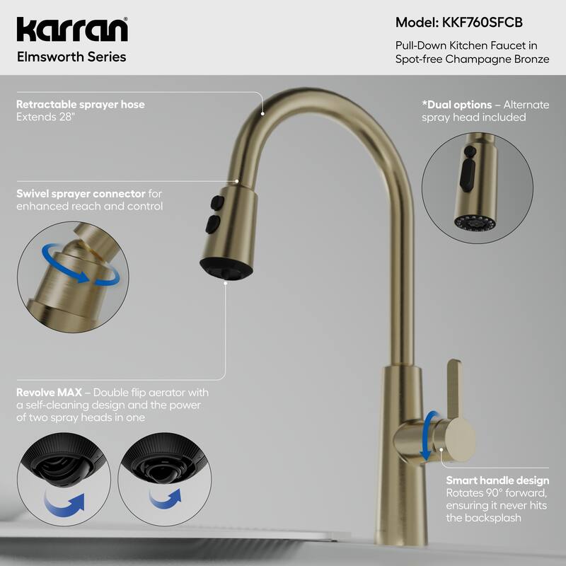 Karran Elmsworth Pull-Down Sprayer Kitchen Faucet