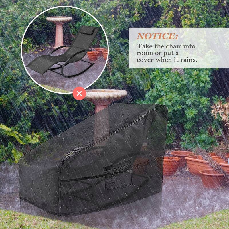 Outdoor Patio Rocking Chairs Curved Rocker Chaise Lounge Chairs (Set of 2) - 57.87" L x 24.70" W x 35.43" H