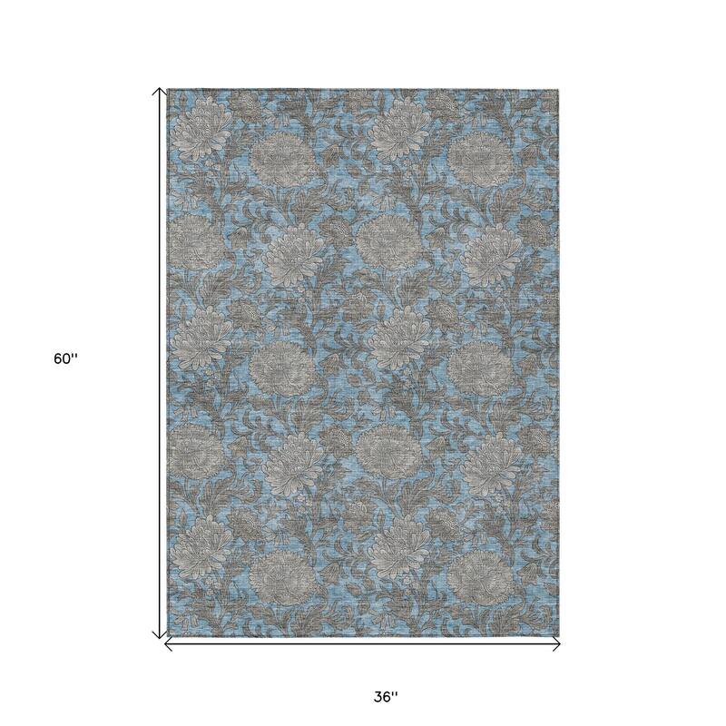 HomeRoots Floral Transitional Rectangle Outdoor Rug