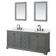 Option Dark Gray, Black Trim, White Carrara Marble Top