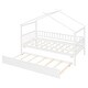 preview thumbnail 65 of 83, Montessori Bed House Bed with Trundle Bed and Headboard, Wood Daybed Platform Bed Frame No Box Spring Needed for Boys Girls