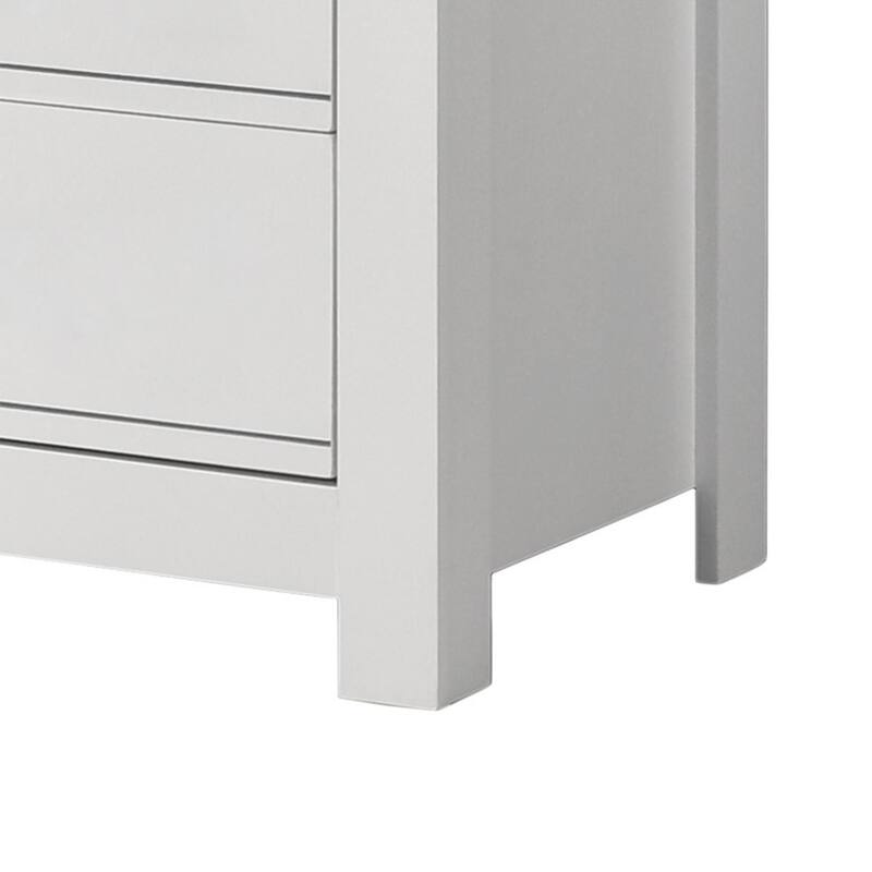 5 Drawers Wooden Chest in White