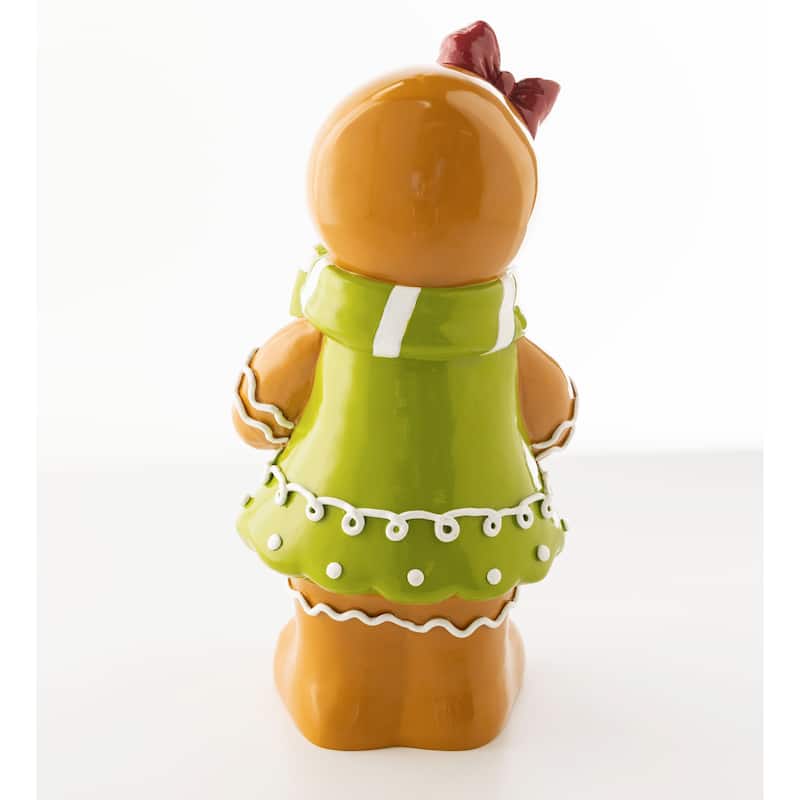 Indoor/Outdoor Lighted Gingerbread Girl Shorty Statue