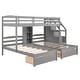 preview thumbnail 9 of 13, Triple Wood Bunk Bed with Drawers, Storage Staircase & Built-in Shelves - Enhanced Functionality and Space Efficiency