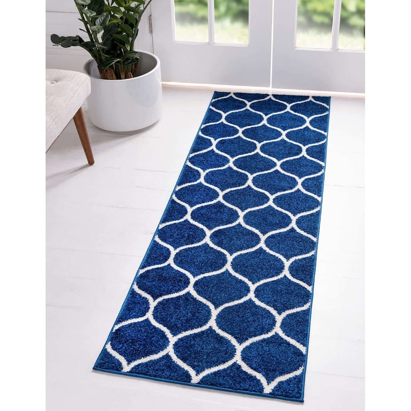 Contemporary Rosilan Collection Area Rug - 2'x6' - Navy Blue