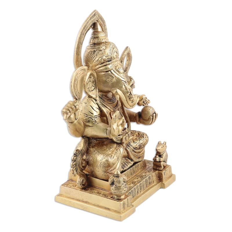 Novica Handmade Sublime Ganesha Brass Sculpture