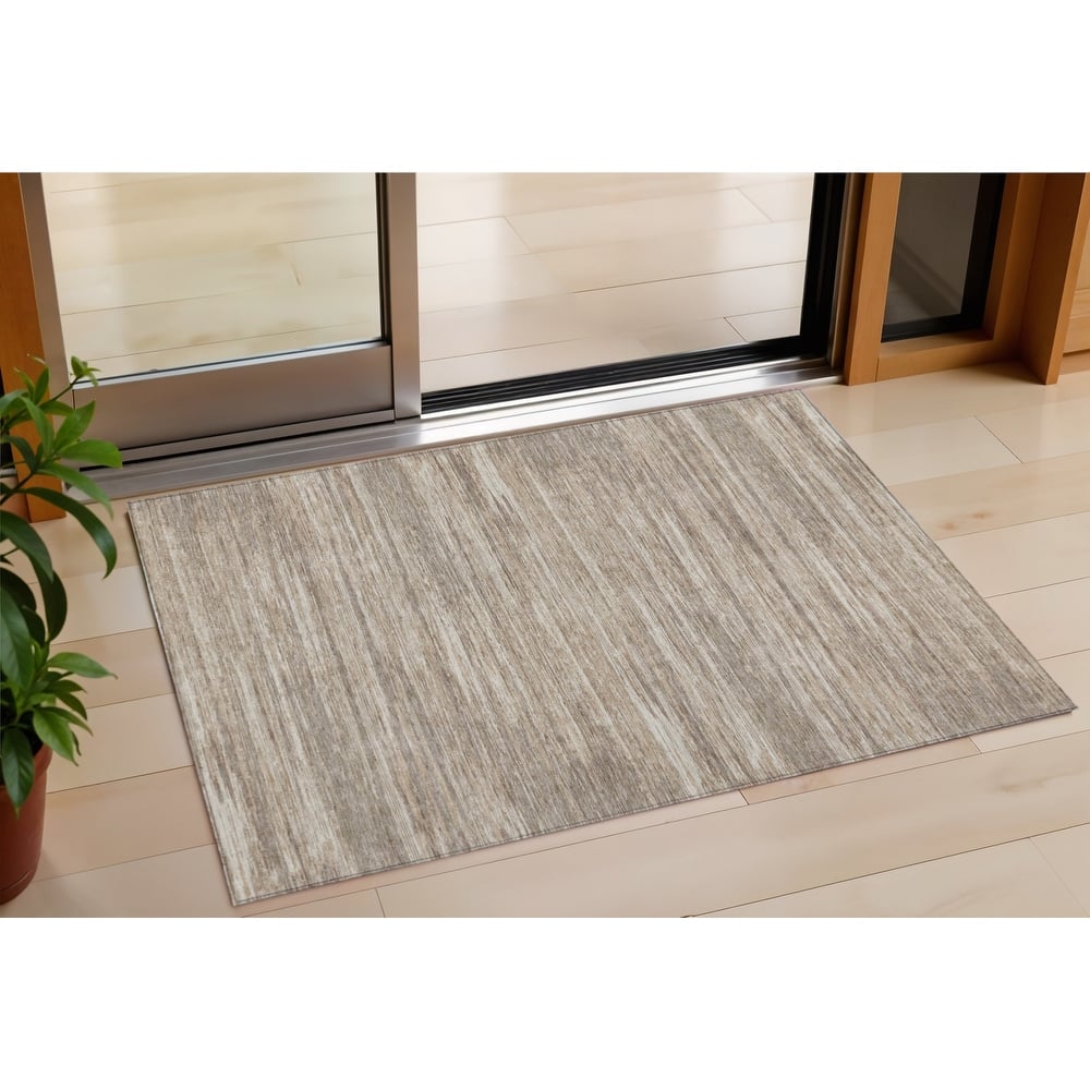HomeRoots Striped Transitional Rectangle Outdoor Rug