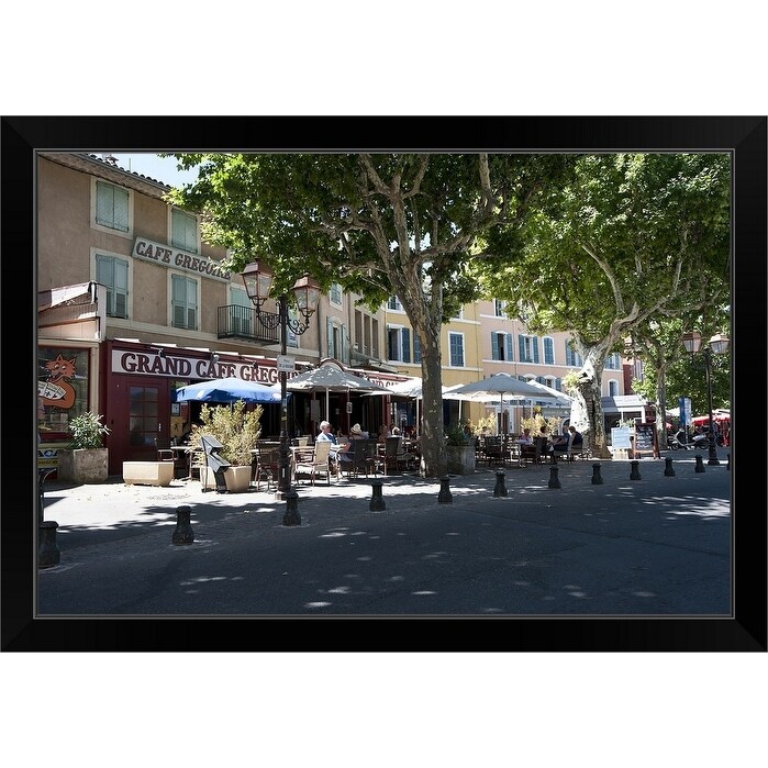 Tourists At A Sidewalk Cafe Apt Luberon Vaucluse Provence Alpes Cote Dazu Black Framed Print Overstock 30211131