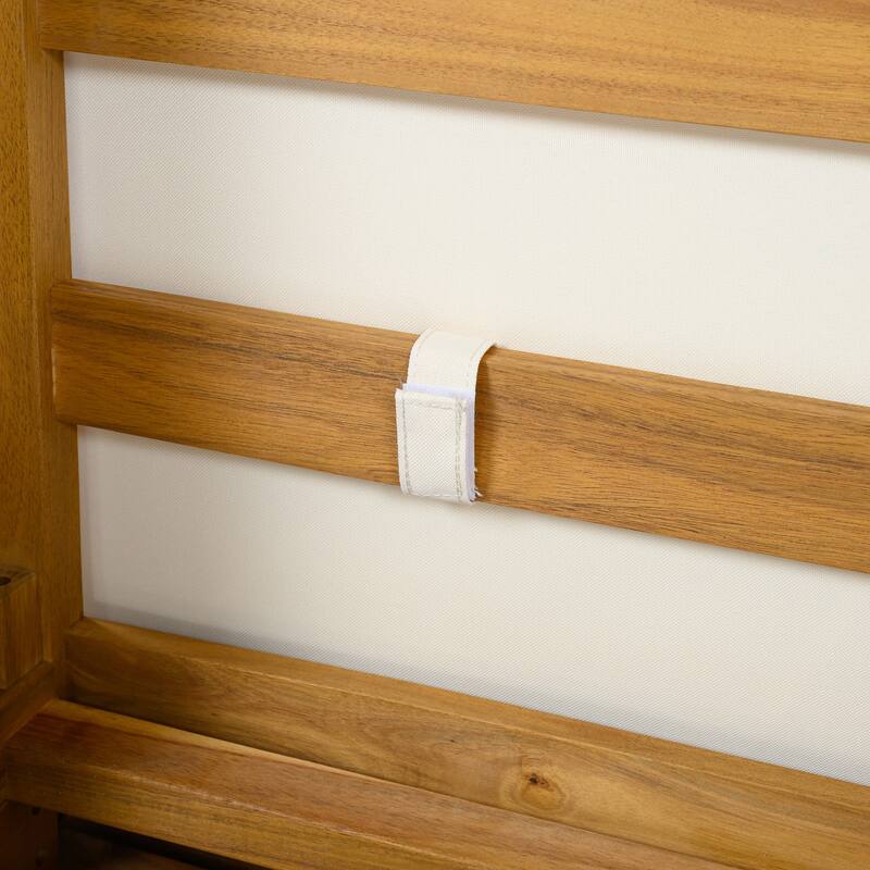 Christopher Knight Home - Outdoor 2-Piece Wood Conversation Set with Cushions and Side Table