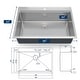 preview thumbnail 2 of 6, Kitchen Sink, 30 Inch Brushed Nickel Topmount Kitchen Bar Sink with Single-tier Track - 30x22x10in