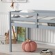 preview thumbnail 16 of 19, Minimalistic Twin Size Wooden Low Loft Bed Kids Bed with Ladder and Safety Guardrail,Storage Space
