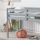 preview thumbnail 3 of 6, Simple Design Rubber Wooden Loft Bed with Ladder, Bed Platform of Strengthened Slats, Twin, Grey