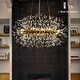 preview thumbnail 10 of 8, Modern Firework Crystal Chandelier for Dining Room and Living Room Bulb Included W 31.5" - Antique Bronze