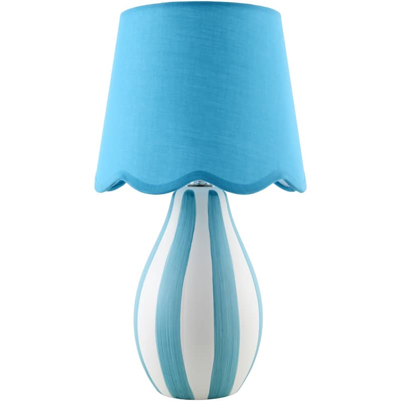 Livabliss Melbu Traditional Accent Table Lamp - 14"H x 8"W x 8"D - Blue