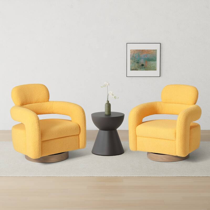 Bayville 29" Wide Sherpa Swivel Chair (Set of 2)