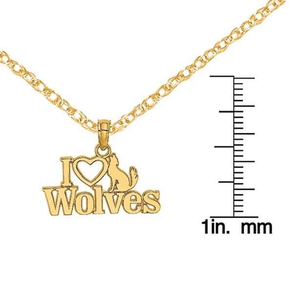 14k Yellow Gold I Heart Wolves With Wolf Charm With 18 Inch Cable Rope Chain By Versil On Sale Overstock 14k Yellow Gold I Heart Wolves With Wolf Charm With 18 Inch Cable Rope Chain By Versil On Sale Overstock