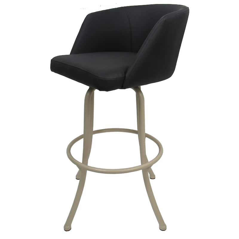 Swivel Counter 26", 30" Extra Tall 34" Metal Bar Stool - Joey - Black Lava Vinyl - Beige - Extra Tall