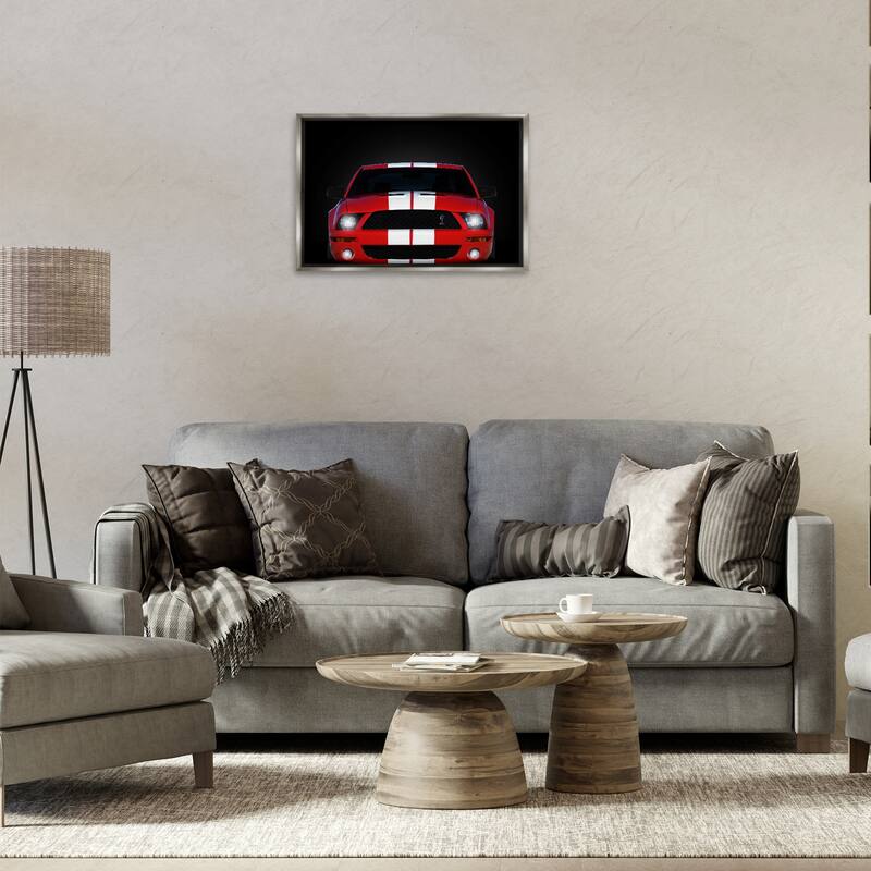 Stupell Iconic Red Sports Car Framed Floater Canvas Wall Art Design By Mark Rogan