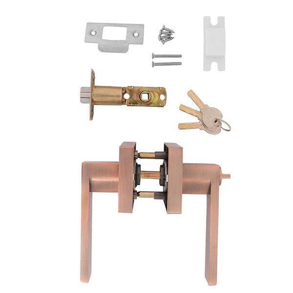 Shop Entry Door Lever Lock Set Knob Keyed Handle Lockset Antique
